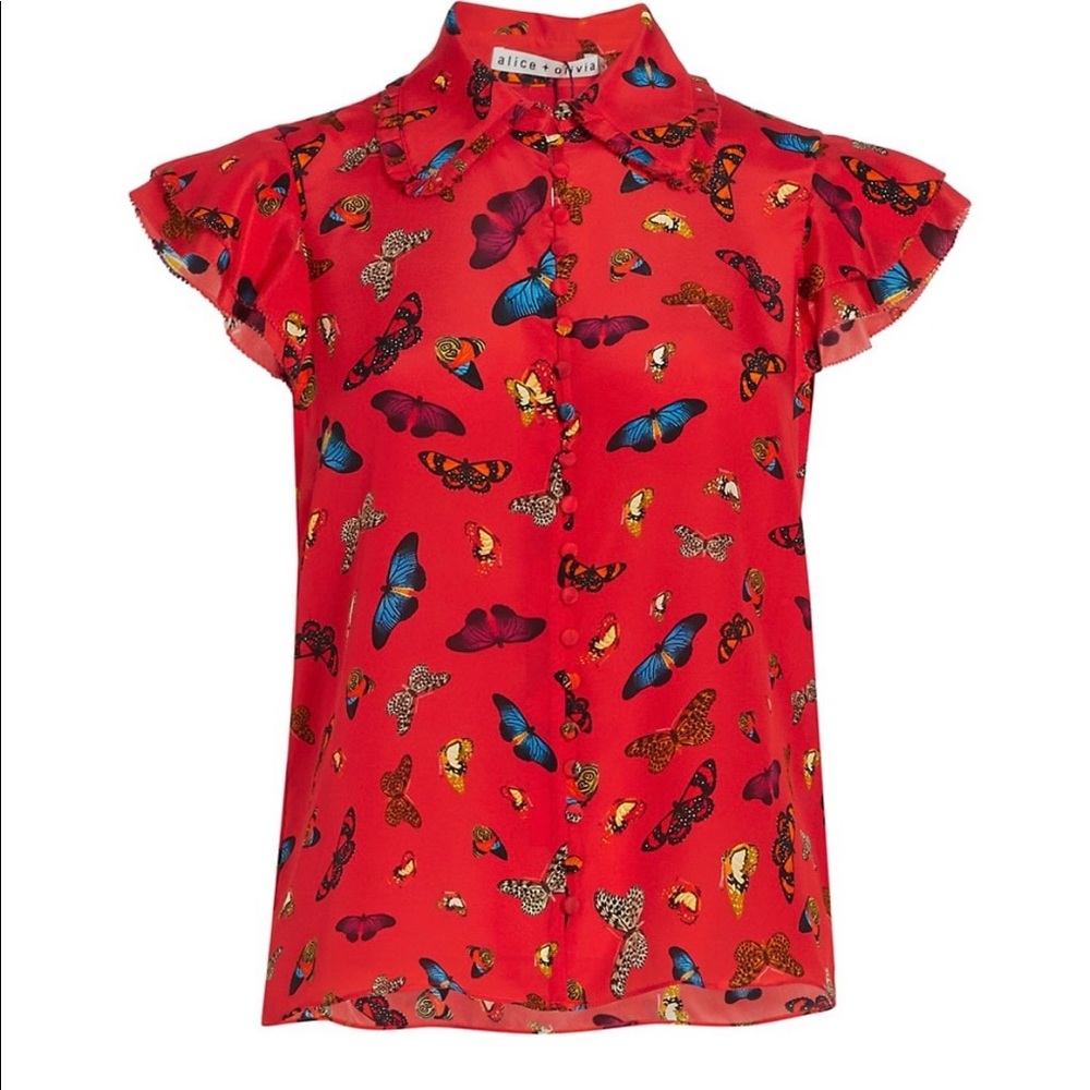 Alice & Olivia Martel Butterfly Blouse